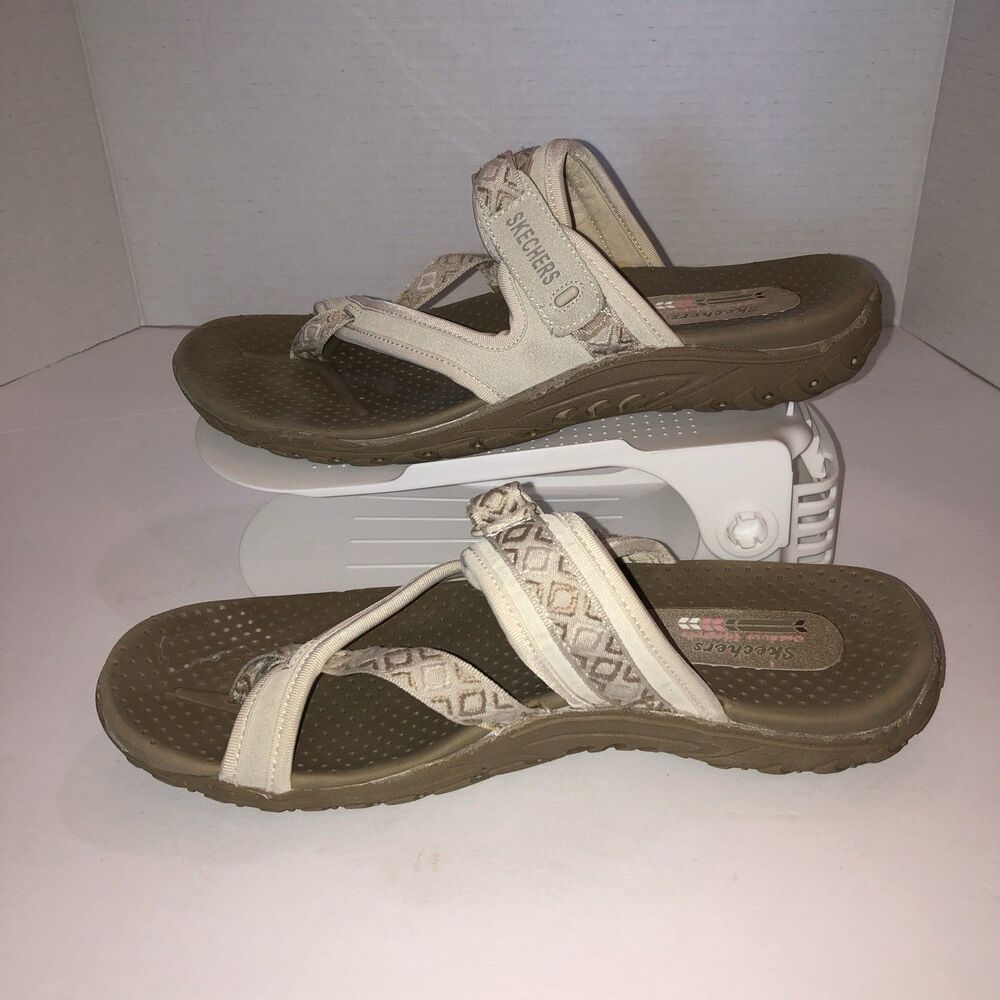Skechers Womens Size 10 Natural Reggae Trailway Toe Loop Comfort Sandals 40798 - Picture 5 of 8